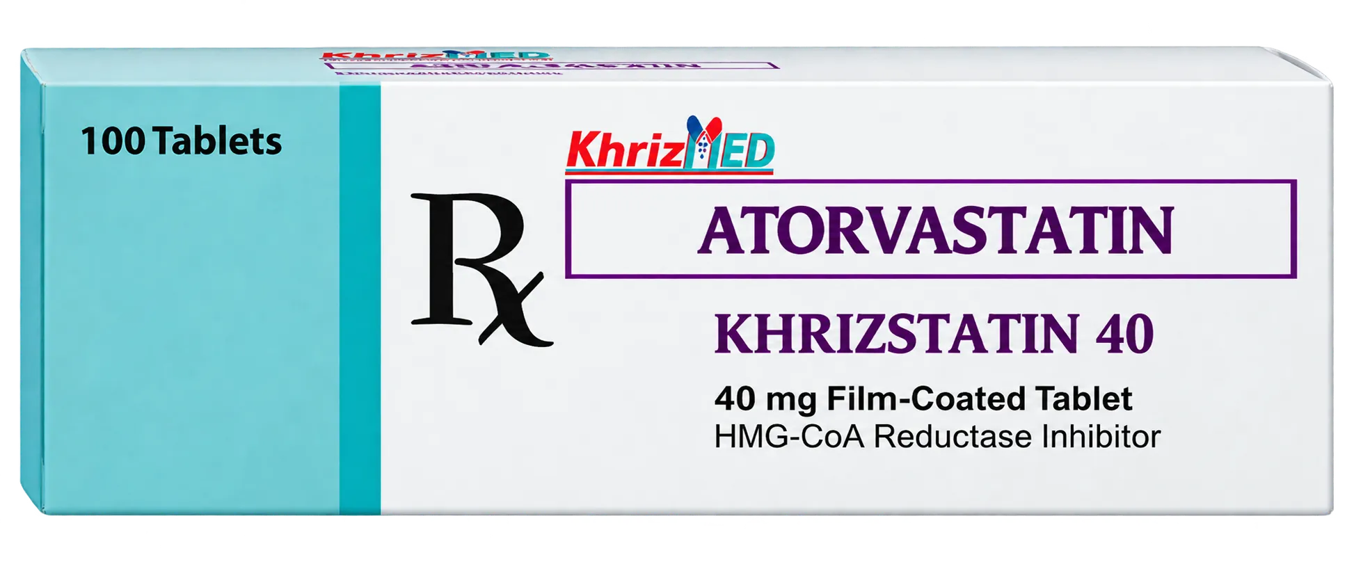 Khrizstatin 40 carton, Atorvastatin 40 mg film-coated tablet